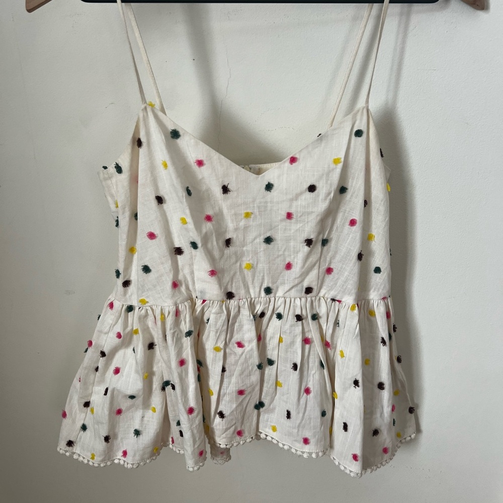 H&M peplum polka dot tank